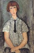 Amedeo Modigliani Young Woman in a Striped Blouse (mk39) oil painting